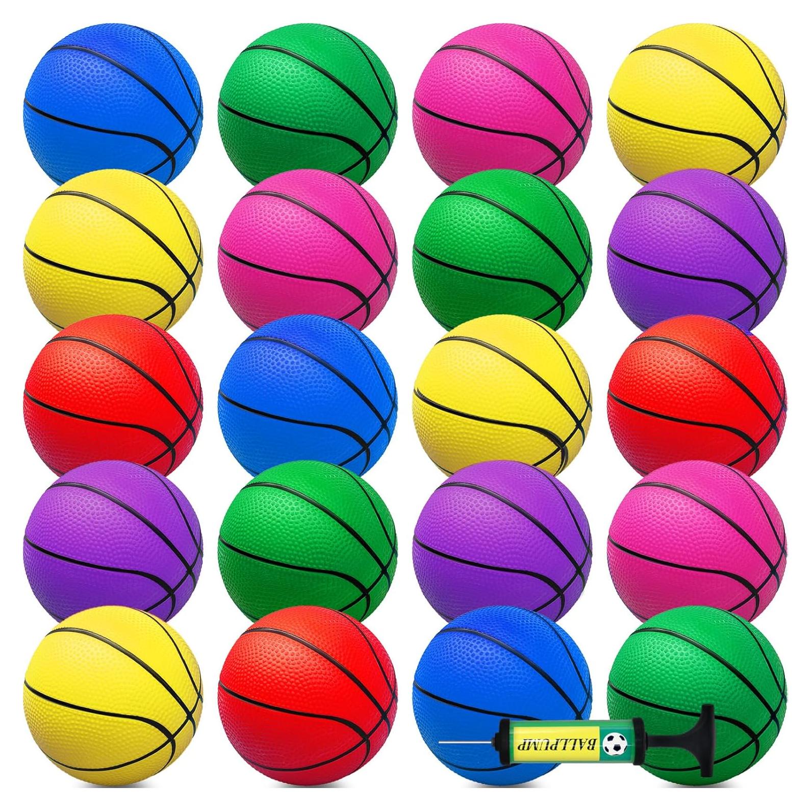42 Mini Balones de Baloncesto PVC Oleitodh 12,7 cm Coloridos
