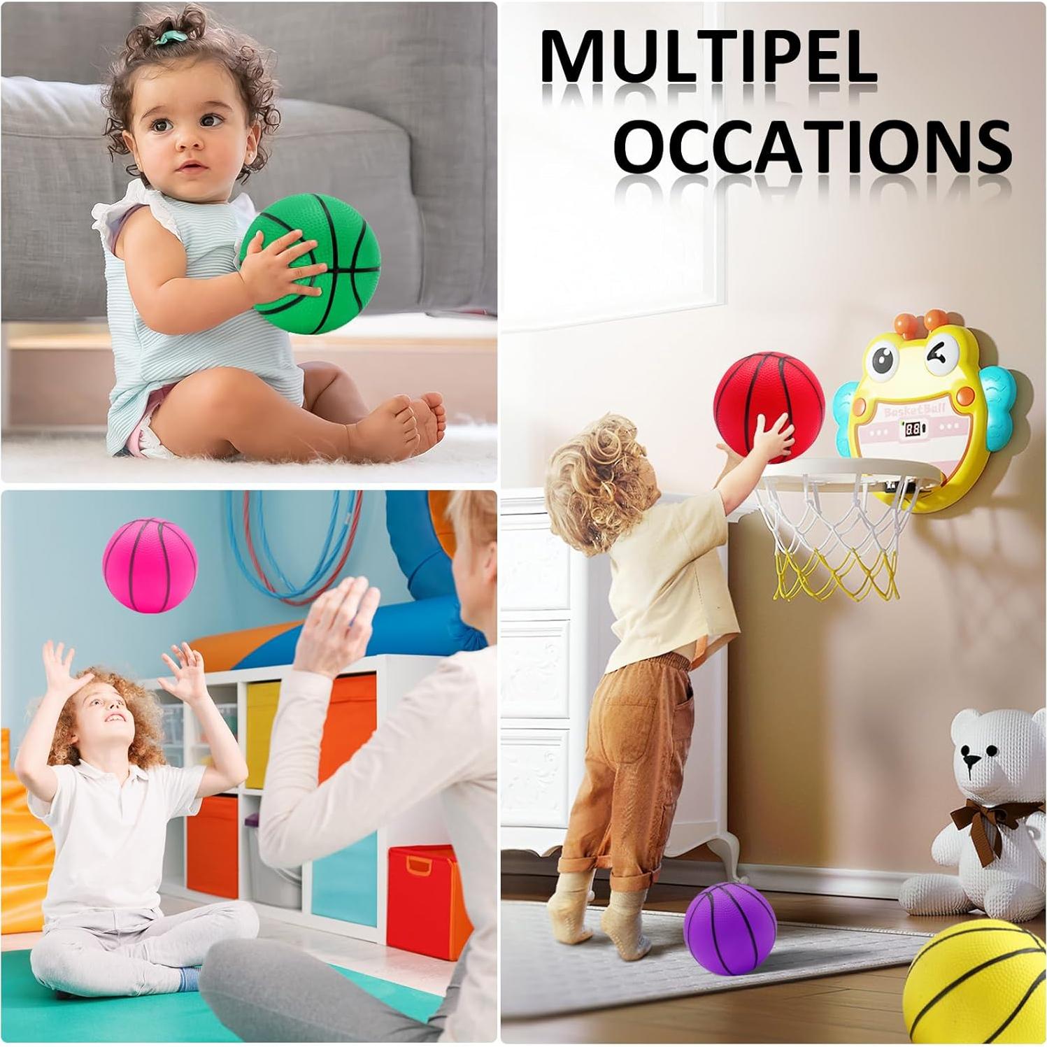 42 Mini Balones de Baloncesto PVC Oleitodh 12,7 cm Coloridos