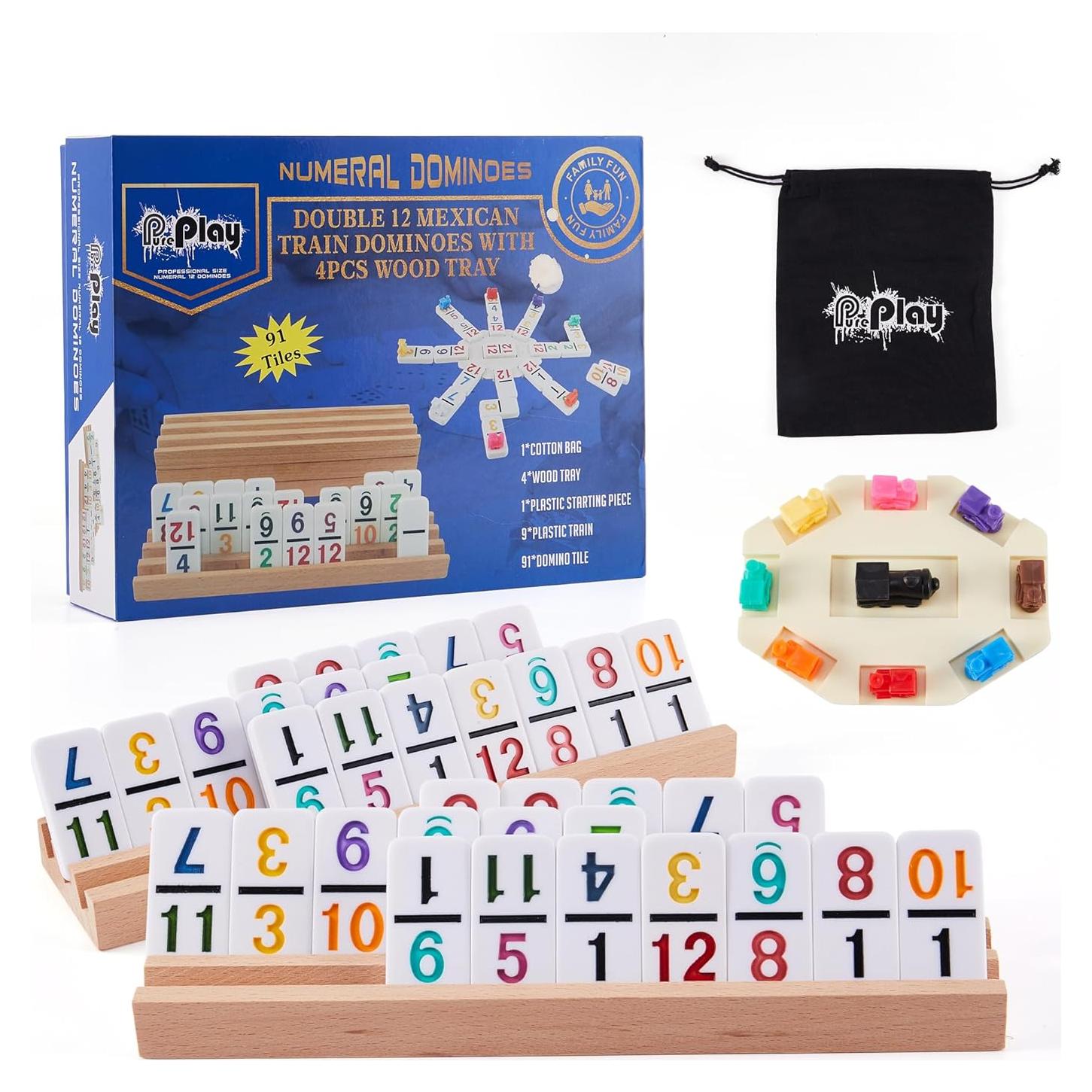 Juego de Dominó Mexicano Huagu Doble 12 con Fichas de Colores