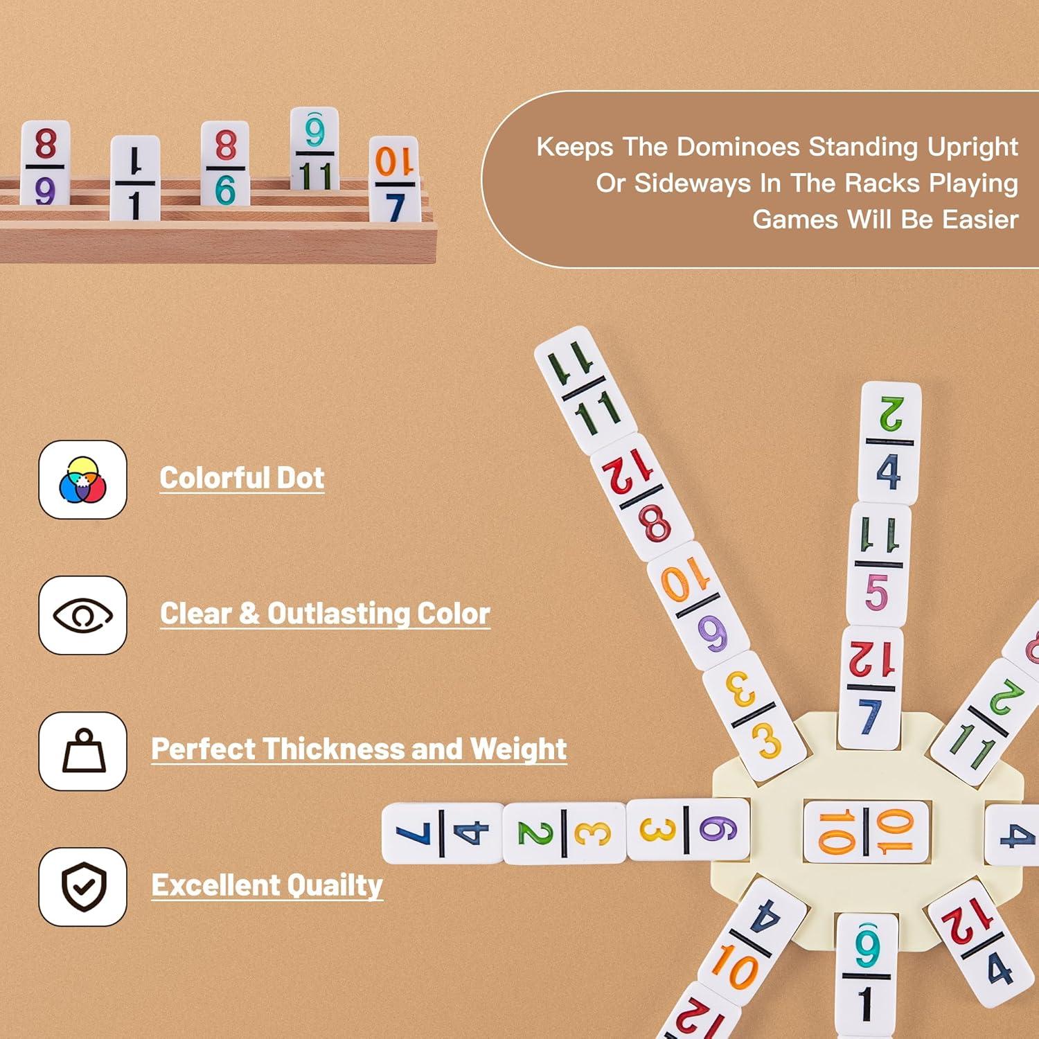 Juego de Dominó Mexicano Huagu Doble 12 con Fichas de Colores