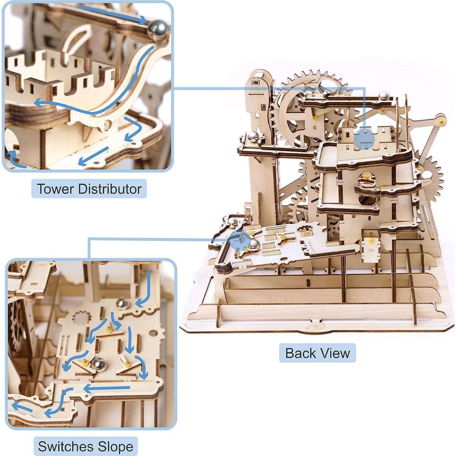 ROKR Rompecabezas 3D de Madera Marble Run - Fortaleza