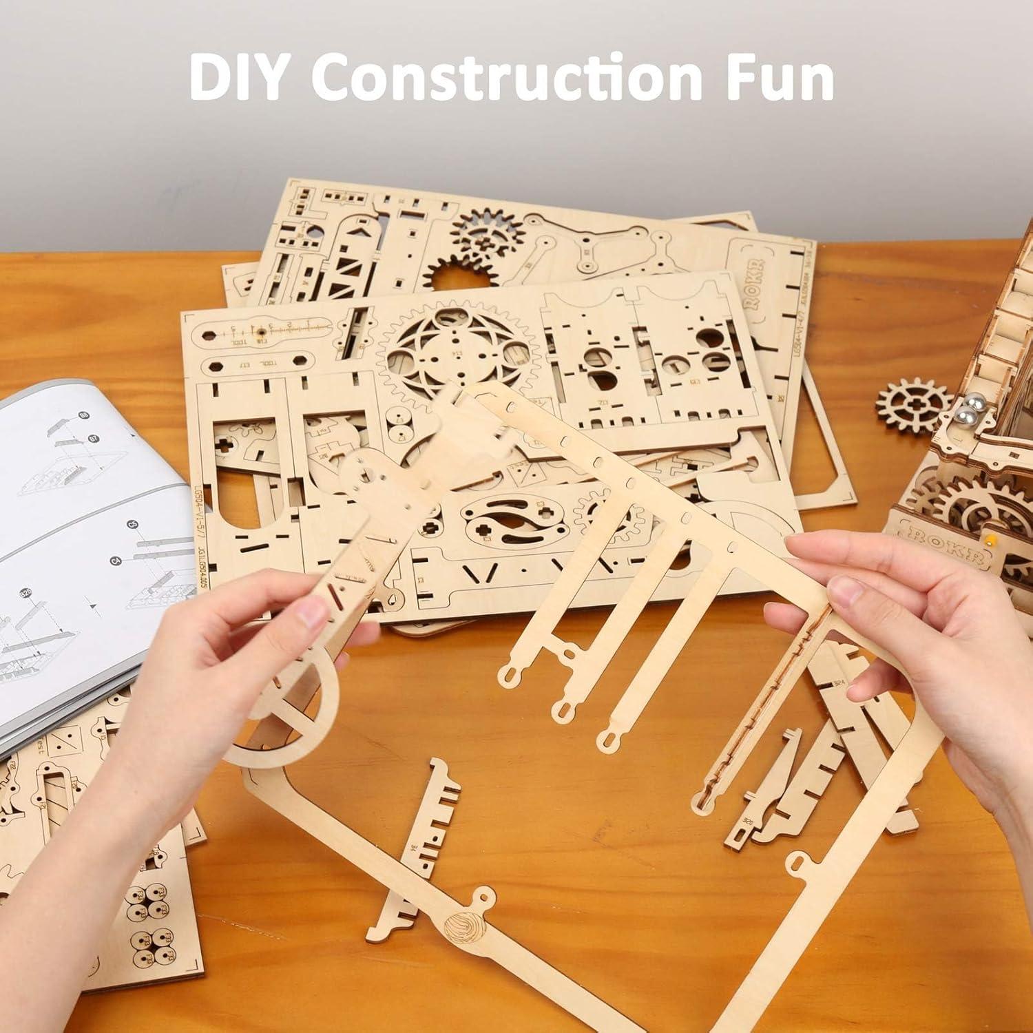 ROKR Rompecabezas 3D de Madera Marble Run - Fortaleza