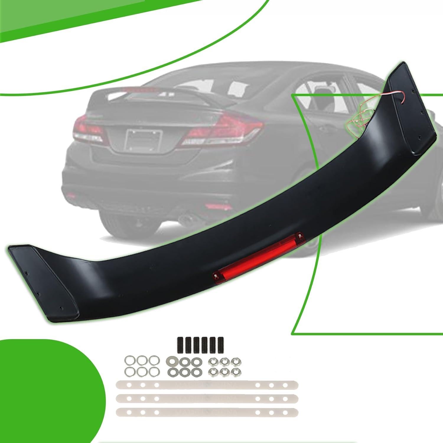 Alerón Trasero de Maletero Munirater Negro para Civic 2012-2015