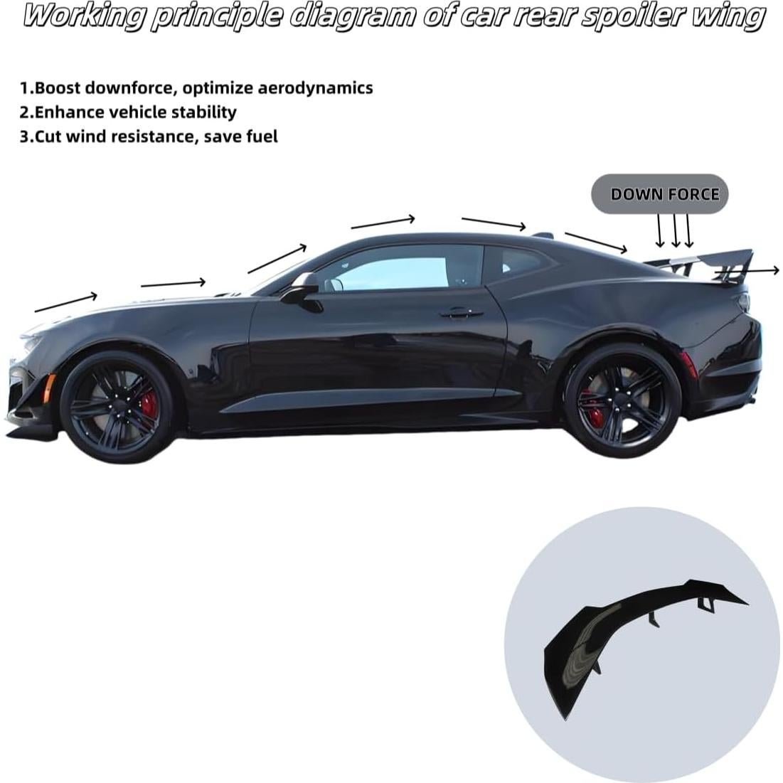 Alerón Trasero ZL1 para Chevrolet Camaro 2016-2024 Sin Cámara