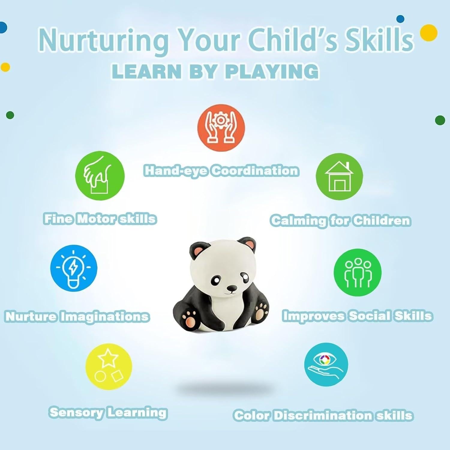 Set de 6 Moldes de Animales Yiklucg con 5 Arcillas Coloridas