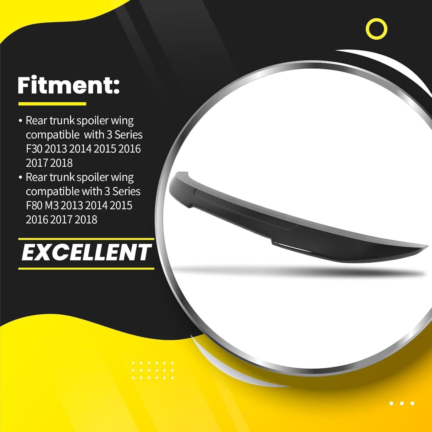 Spoiler de Maletero OsyphereX Negro Brillante para 3 Series F30/F80 2013-2018