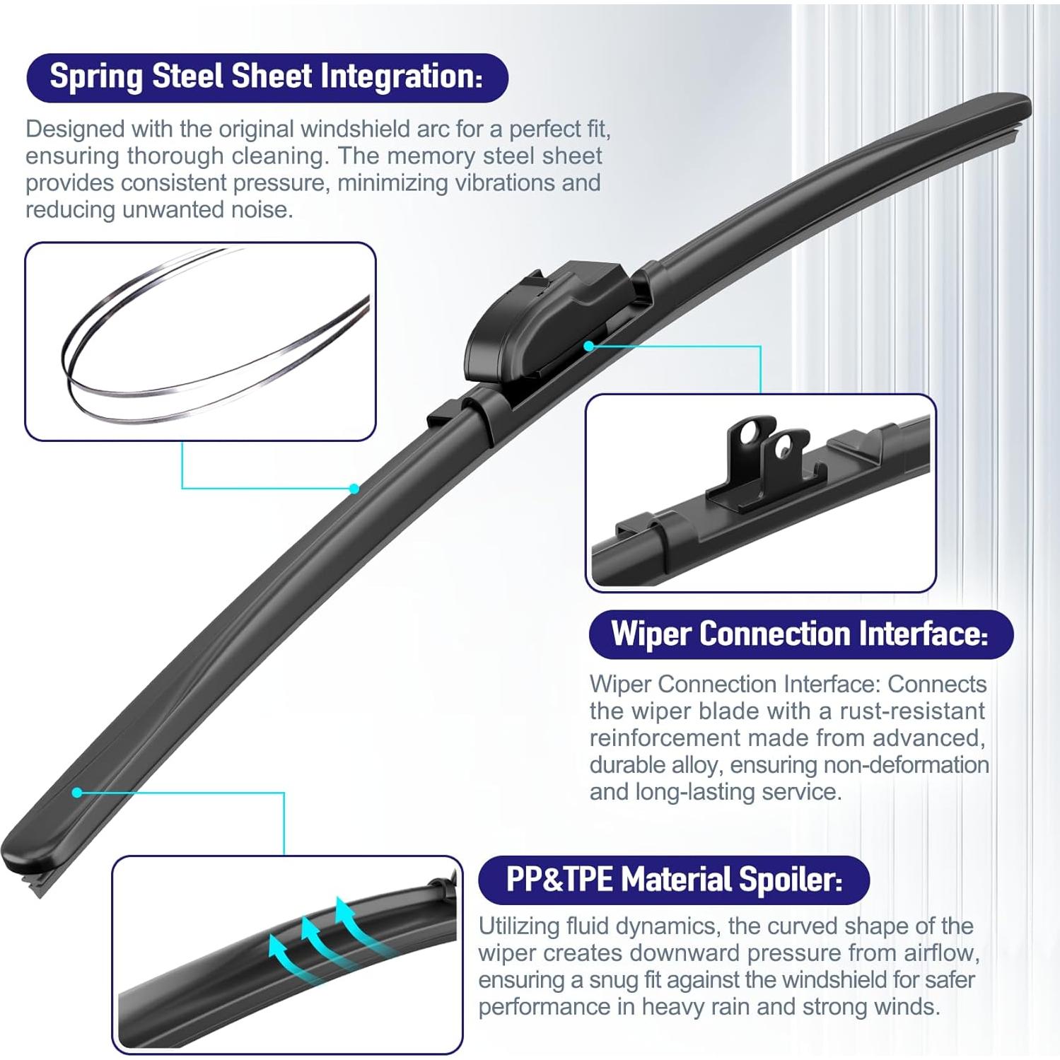 Limpiaparabrisas Delanteros y Traseros AJK para Mercedes-Benz GLC 2016-2019