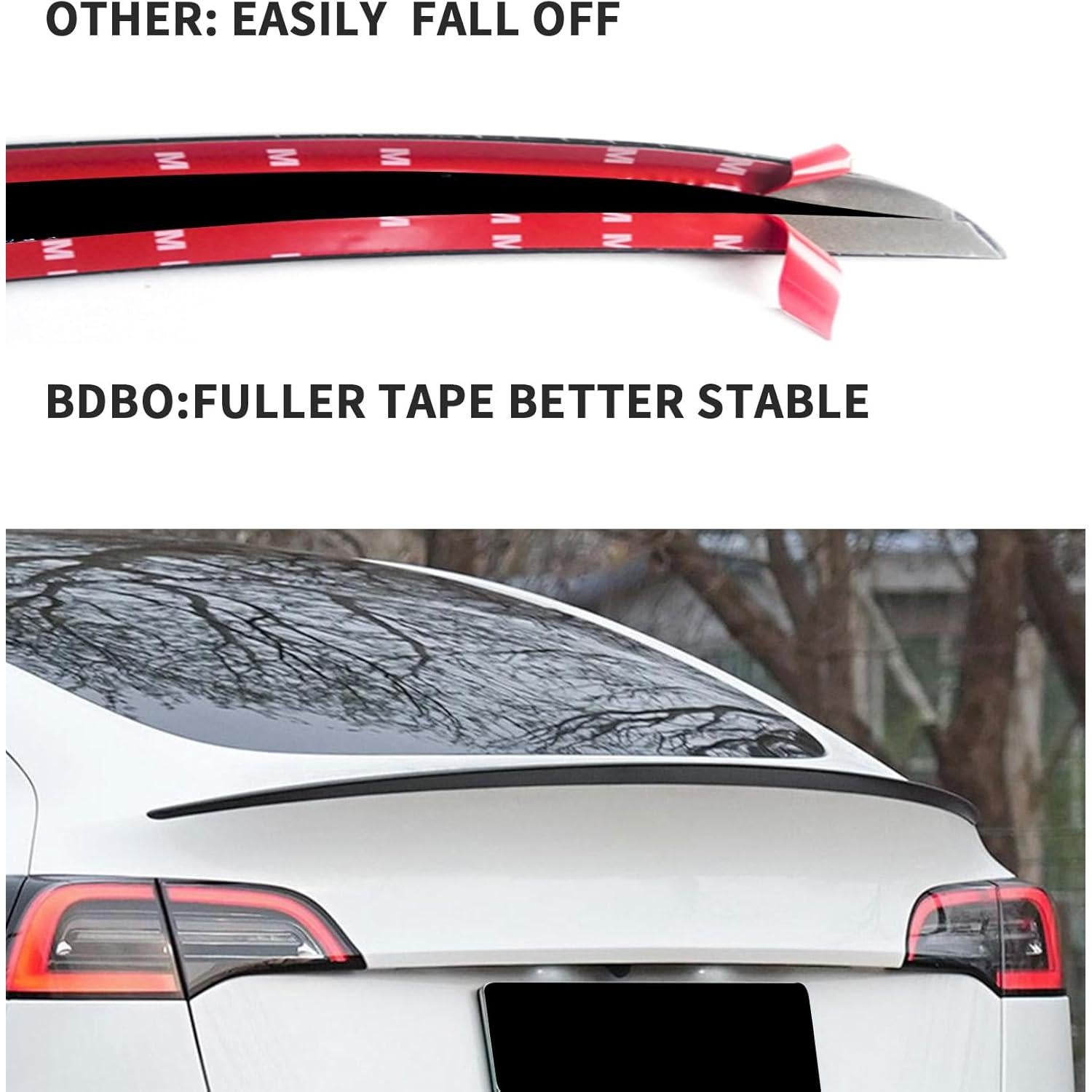 Alerón Trasero BDBO para Tesla Model Y 2020-2024 Negro Brillante