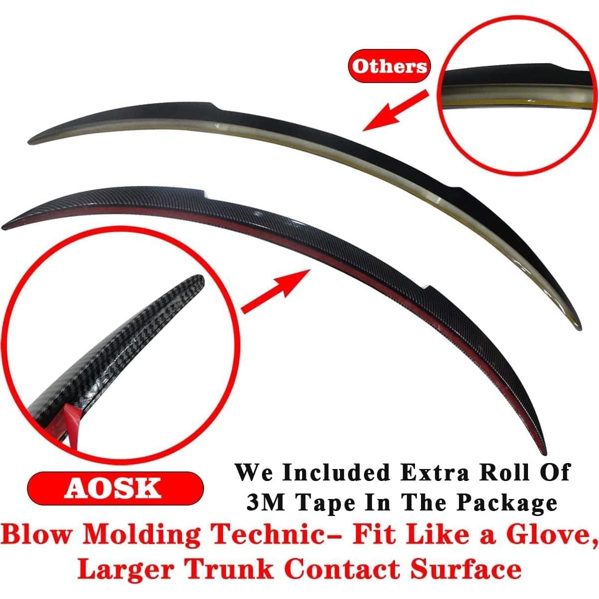 Alerón Trasero AOSK para Tesla Model Y 2020-2024 ABS Negro