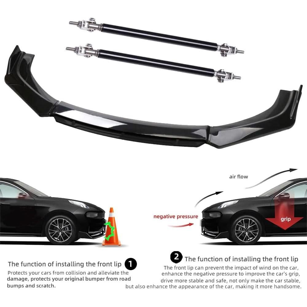 Divisores de Labio Frontal Negro DREAMIZER para Autos Universales