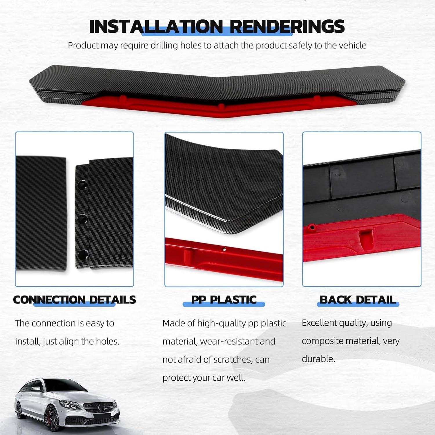 Divisor de Labio Frontal KEEPDSGN 220 cm Fibra de Carbono Negro