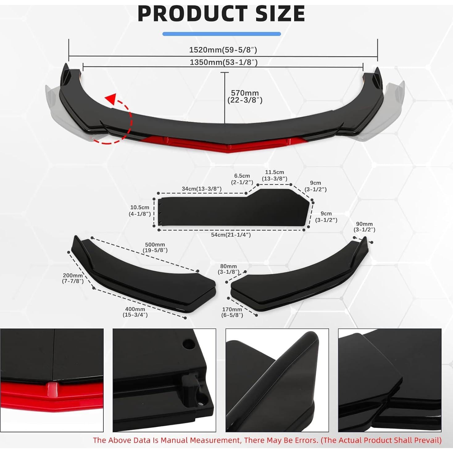 Divisor de Labio Frontal KEEPDSGN 220 cm Fibra de Carbono Negro