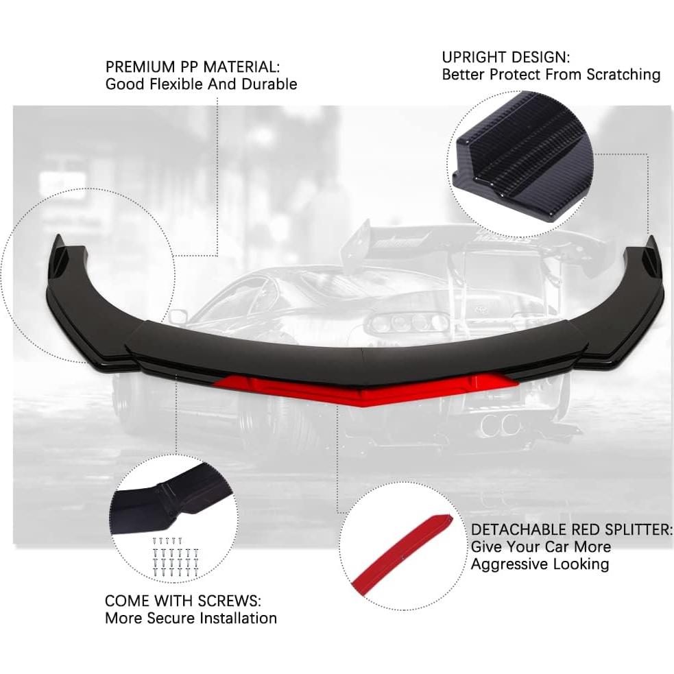 Divisor de Labio Frontal Universal KEEPDSGN 220 cm con Ribete Rojo