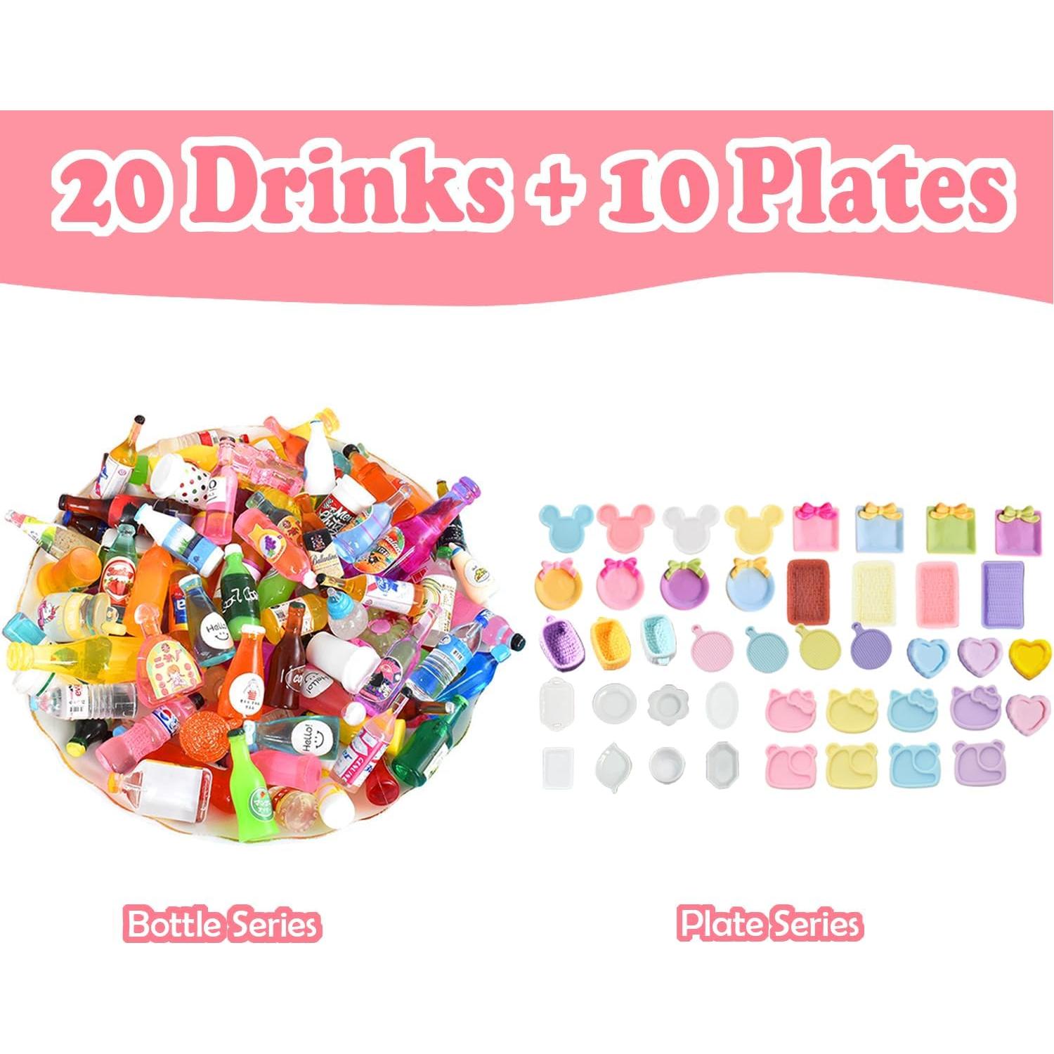 Set 150 Miniaturas Comida y Bebidas para Casa de Muñecas 1:12