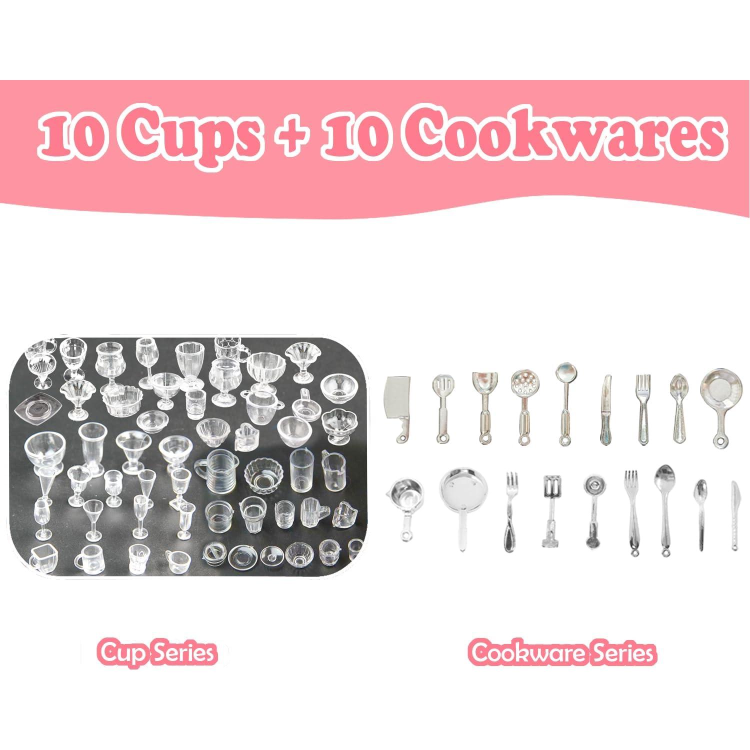 Set 150 Miniaturas Comida y Bebidas para Casa de Muñecas 1:12