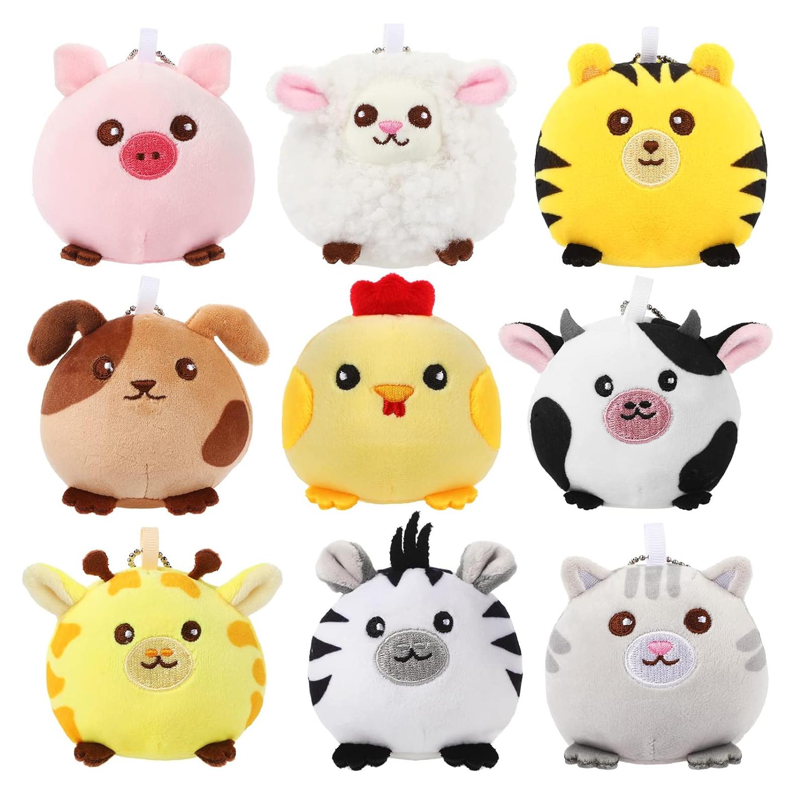 Skylety 9 Mini Animales de Peluche 8 cm Suaves para Regalos