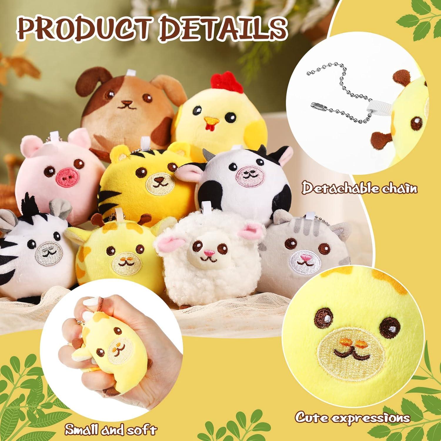 Skylety 9 Mini Animales de Peluche 8 cm Suaves para Regalos