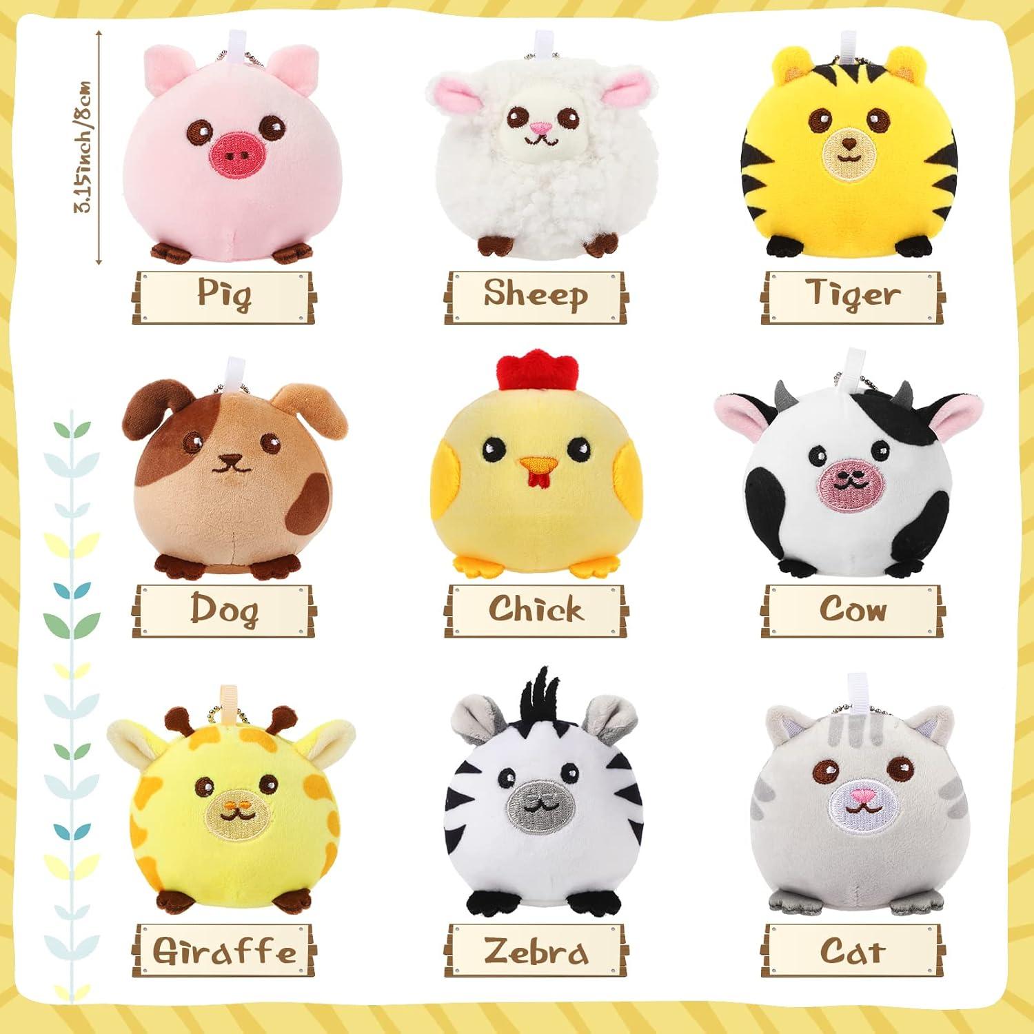 Skylety 9 Mini Animales de Peluche 8 cm Suaves para Regalos