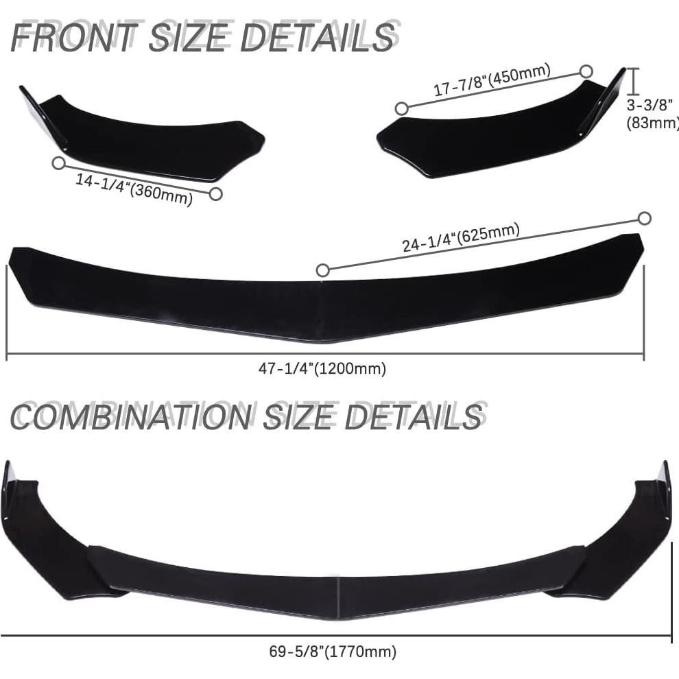 Kit Labio Divisor Parachoques Frontal Universal DREAMOTOR 4PCS