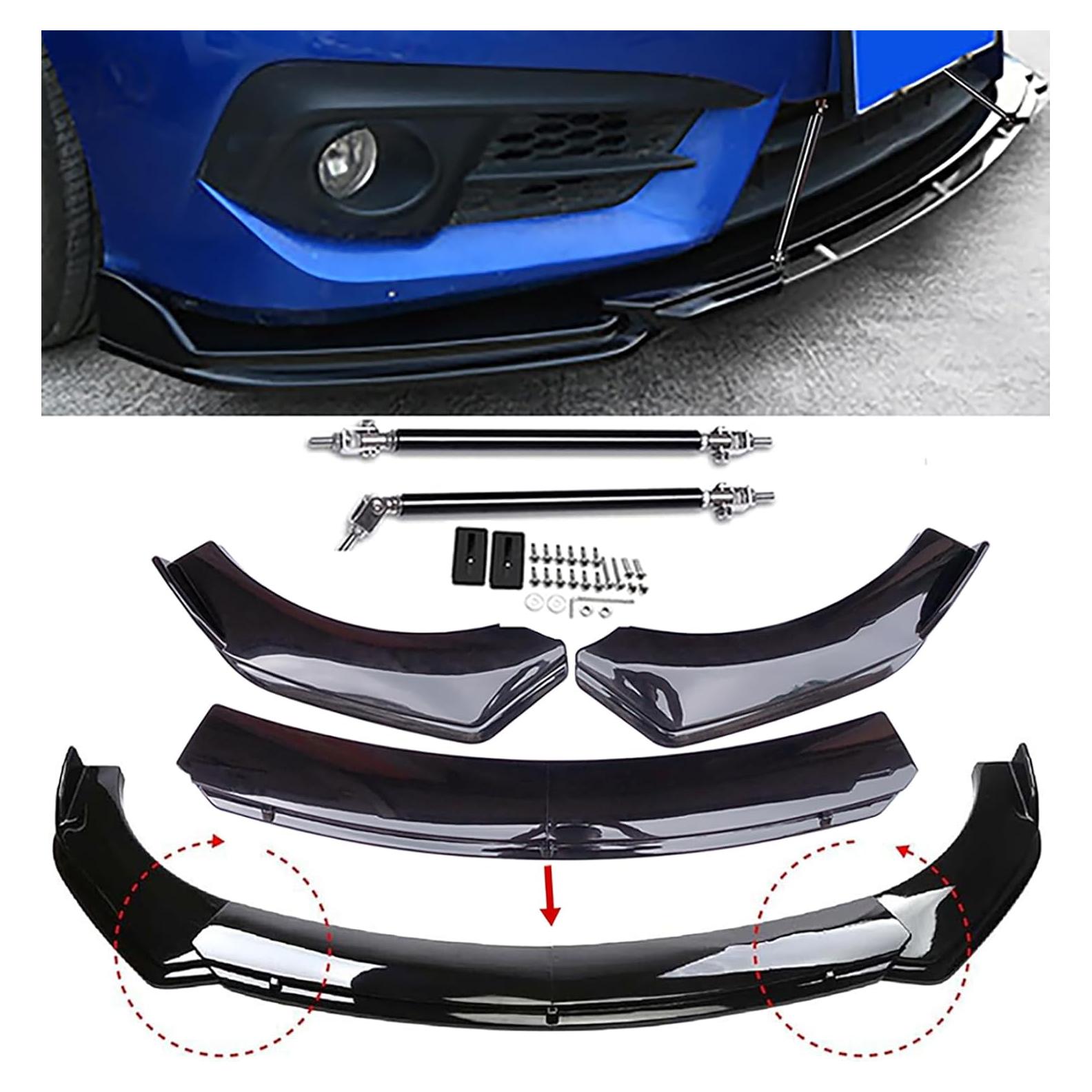 Labio de Parachoques Frontal Universal Aokzeeo ABS Negro