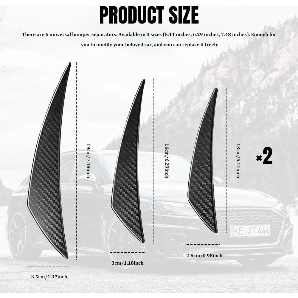 Kit de 6 Canards para Spoiler de Coche QZTYTY - Fibra de Carbono