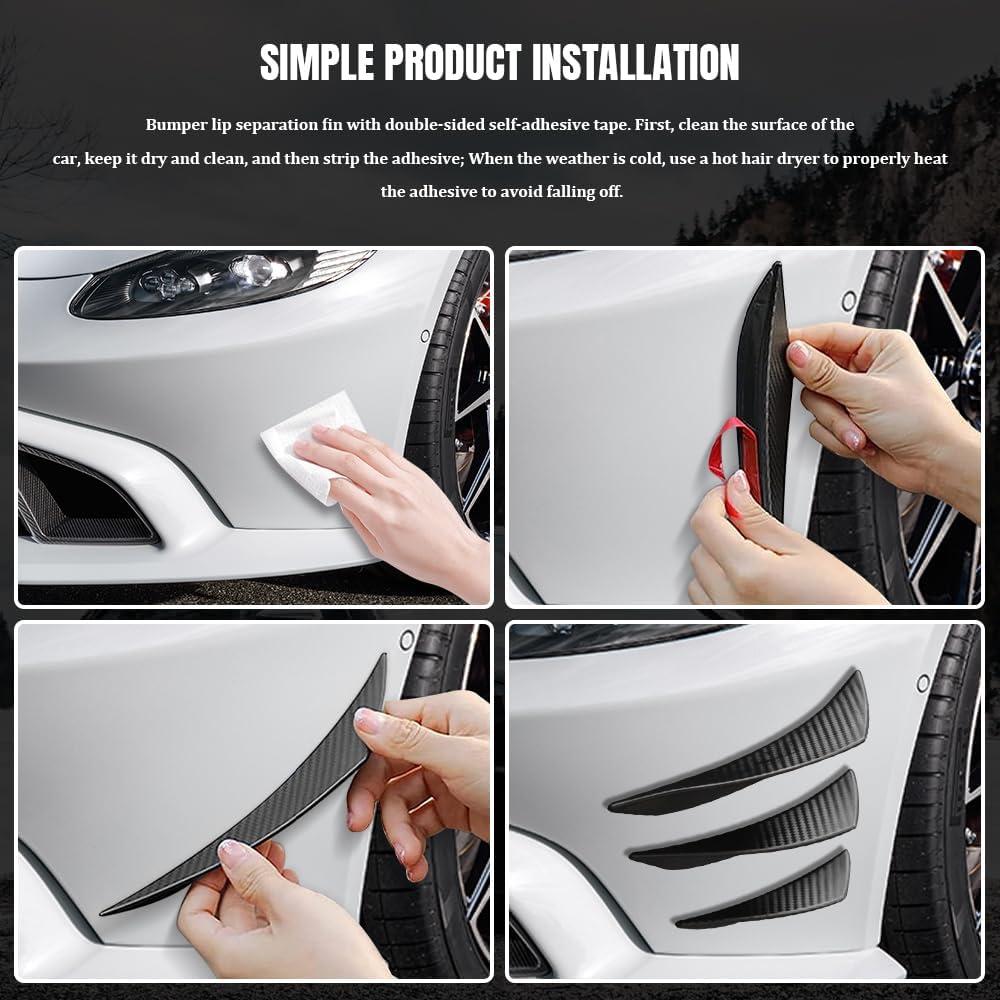 Kit de 6 Canards para Spoiler de Coche QZTYTY - Fibra de Carbono