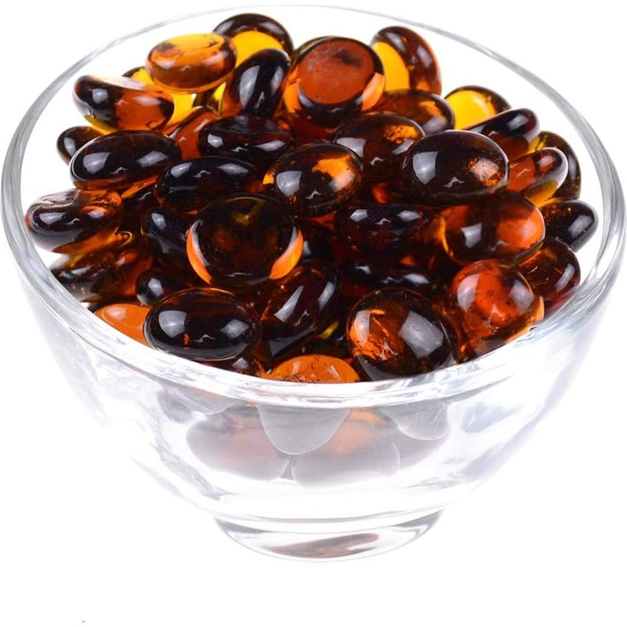 Gemas de vidrio plano KINGOU 17-20 mm Ámbar para decoración