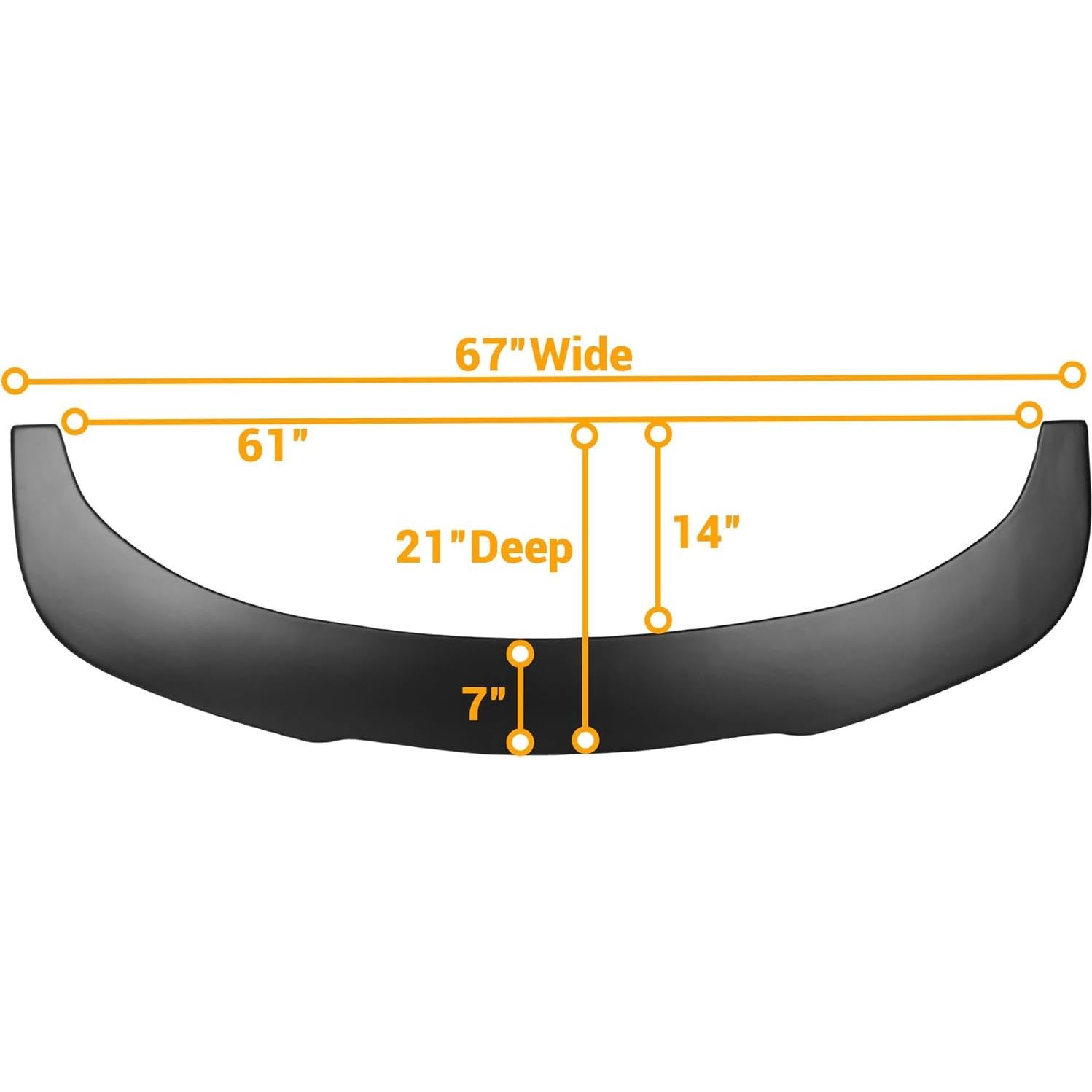 Divisor de Labio Frontal Universal KUAFU 170 cm Negro Mate