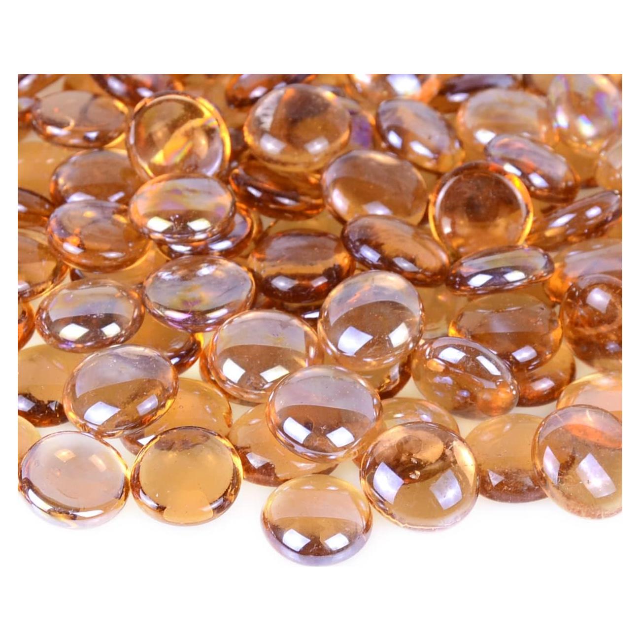 Gemas de vidrio plano KINGOU 17-20 mm Marrón claro 0.45 kg