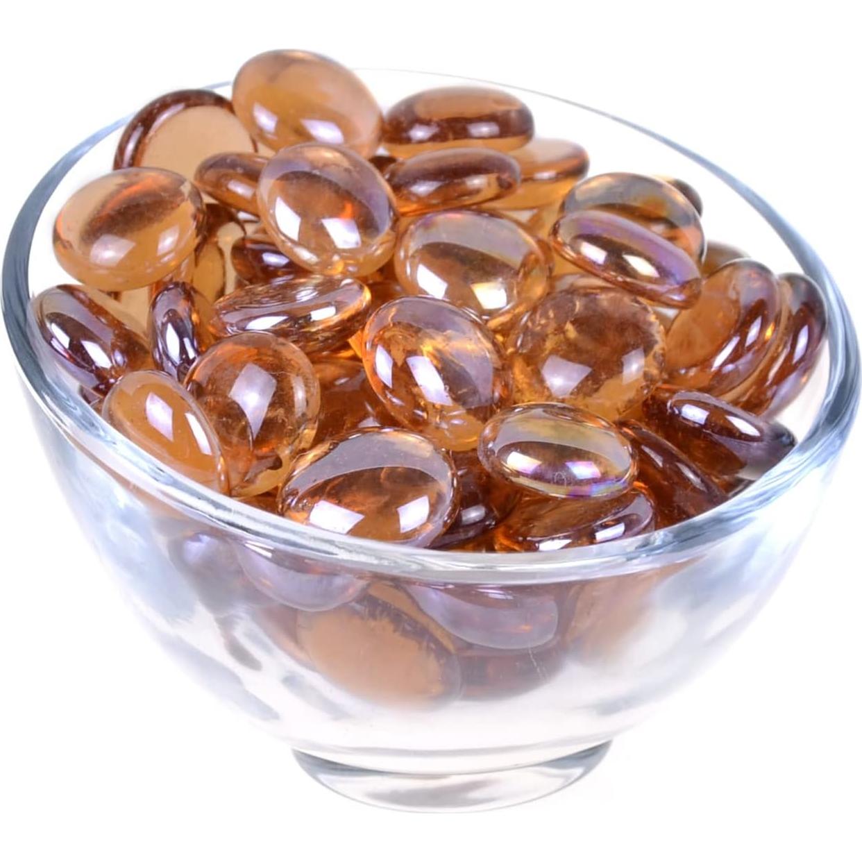 Gemas de vidrio plano KINGOU 17-20 mm Marrón claro 0.45 kg