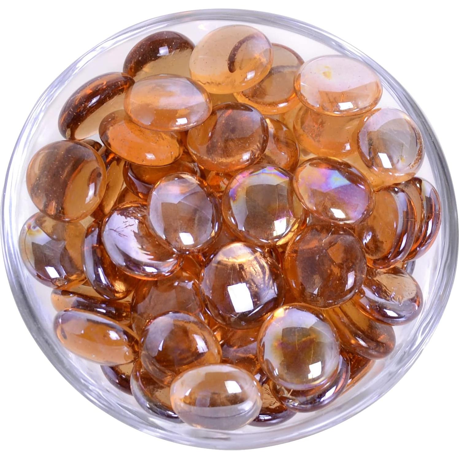 Gemas de vidrio plano KINGOU 17-20 mm Marrón claro 0.45 kg