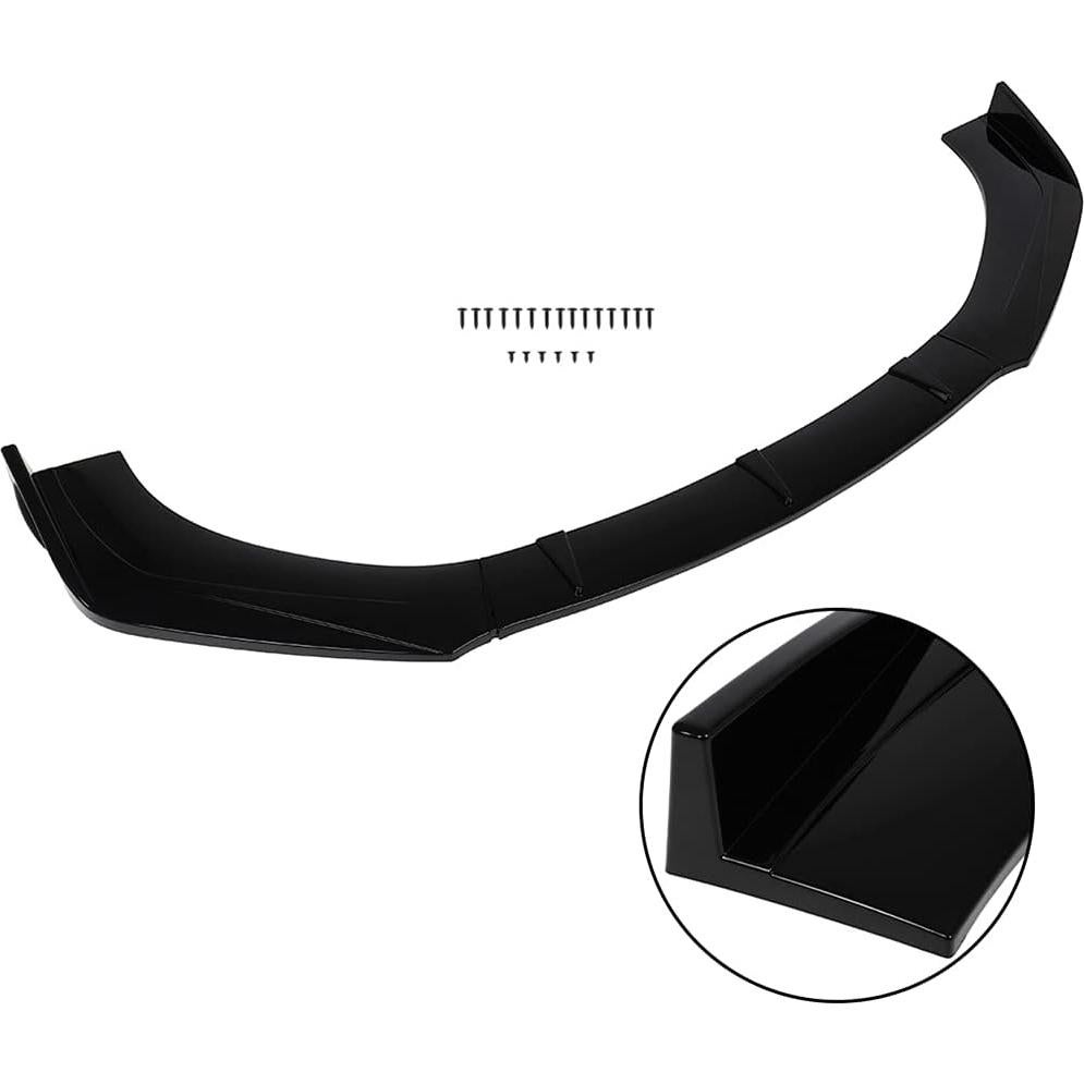 Labio de Parachoques Frontal ZSPART Ajustable Negro Brillante