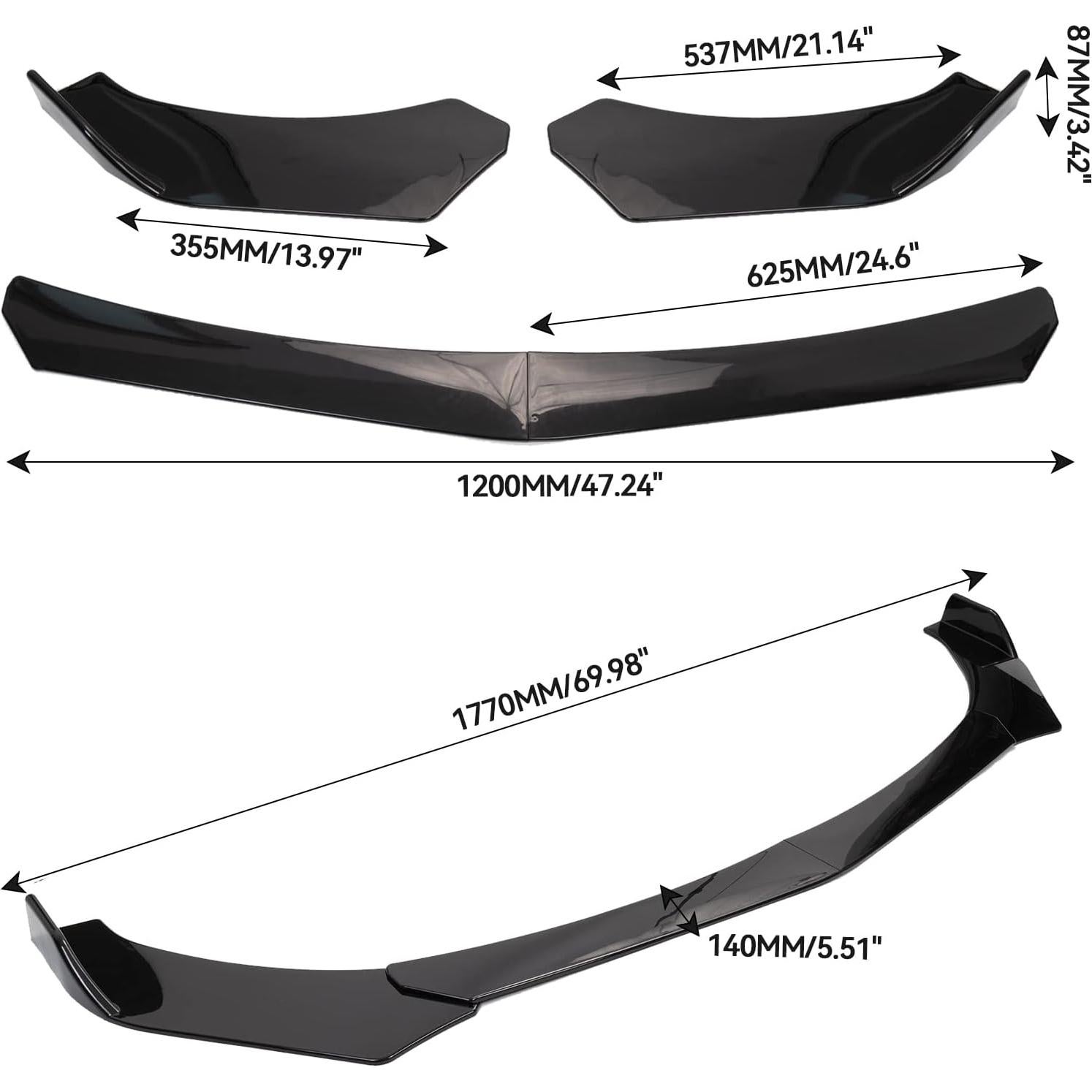 Protector de Spoiler de Labio Frontal AUTOXBERT Negro Universal