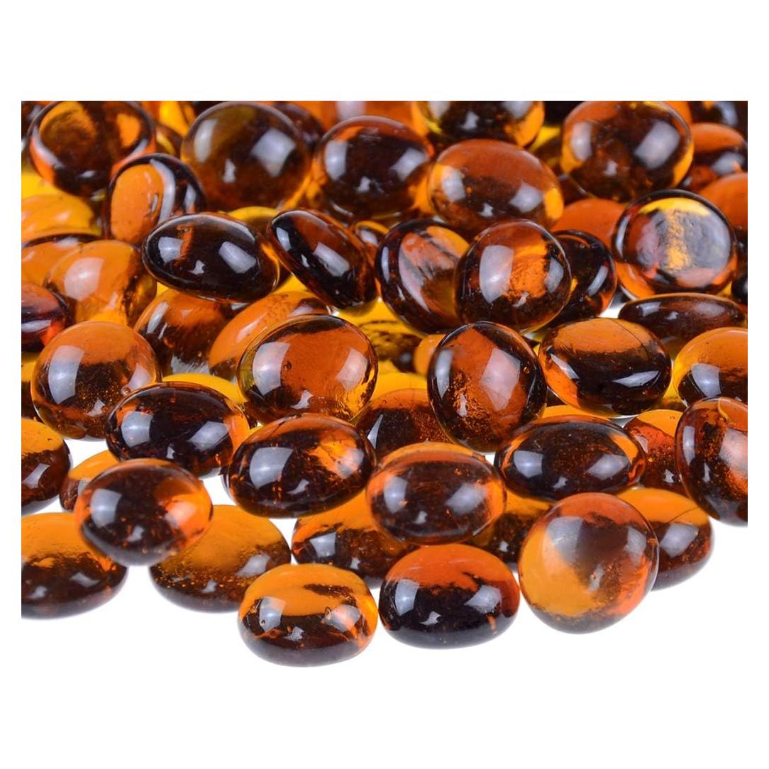 Gemas de vidrio plano KINGOU 17-20 mm Ámbar 0,45 kg