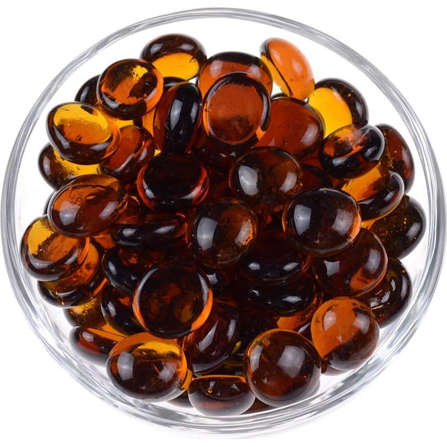 Gemas de vidrio plano KINGOU 17-20 mm Ámbar 0,45 kg