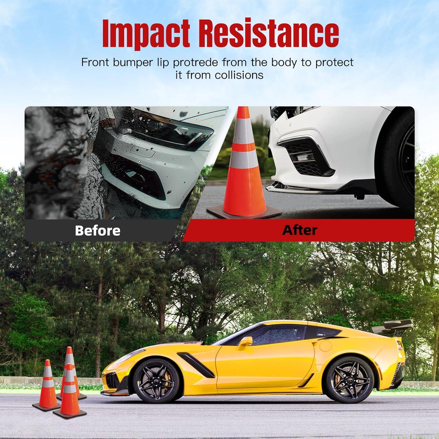 Labio Frontal Universal DEERMOTO Ajustable para Coche Negro