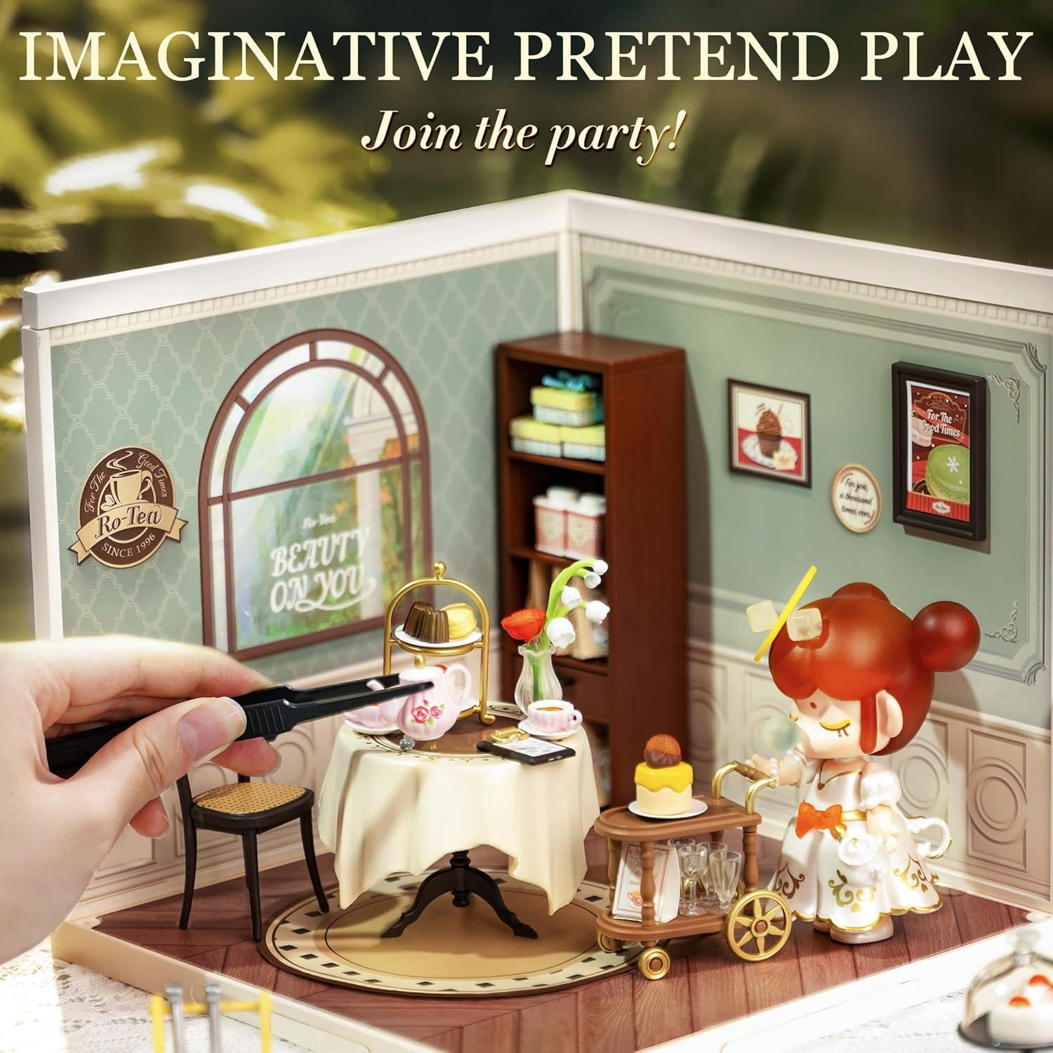 Rolife Miniatura Casa de Té DIY con LED 16x18 cm