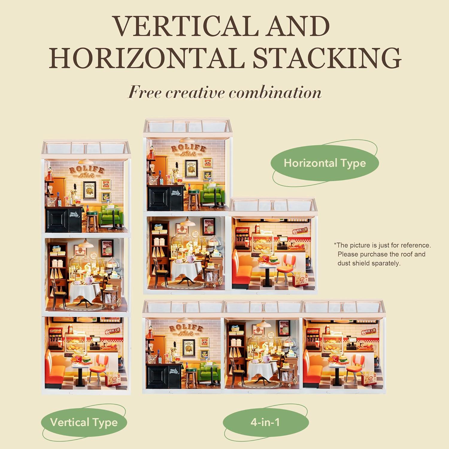 Rolife Miniatura Casa de Té DIY con LED 16x18 cm