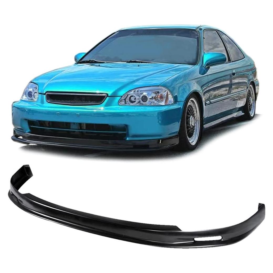 Labio de Parachoques Frontal GT-Speed PU Negro Honda Civic 96-98