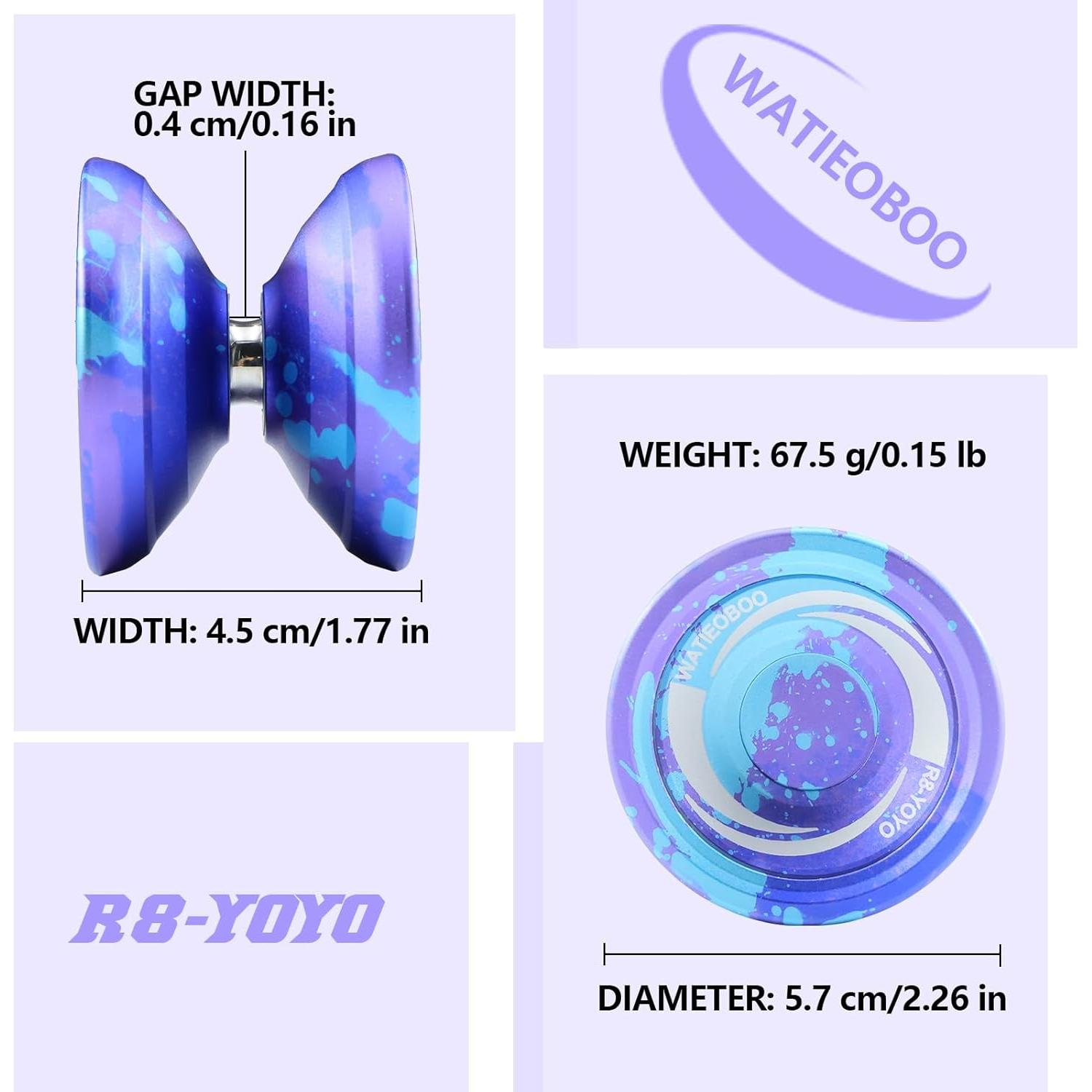 Yoyo WATIEOBOO R8 Profesional Doble Función Azul Púrpura