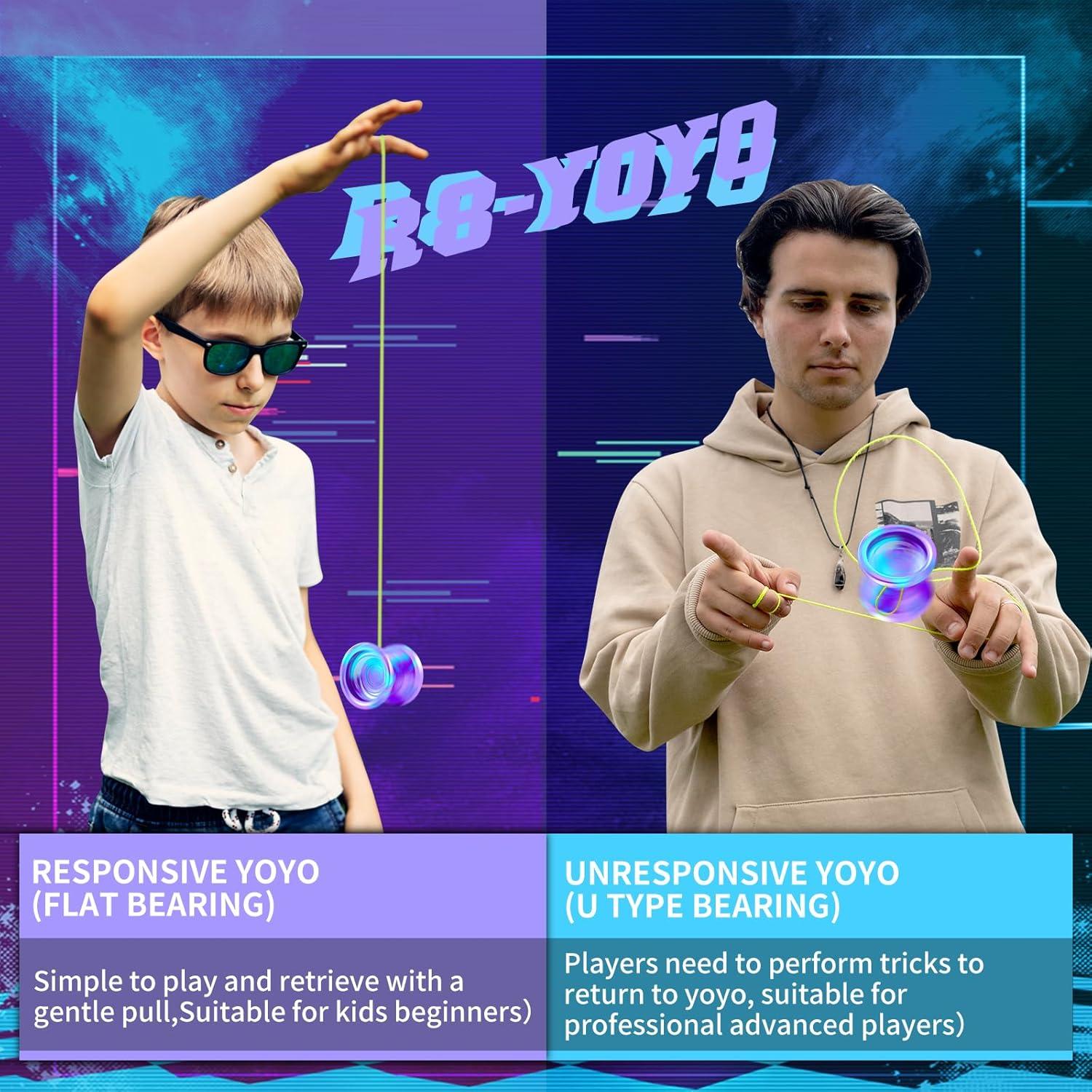 Yoyo WATIEOBOO R8 Profesional Doble Función Azul Púrpura