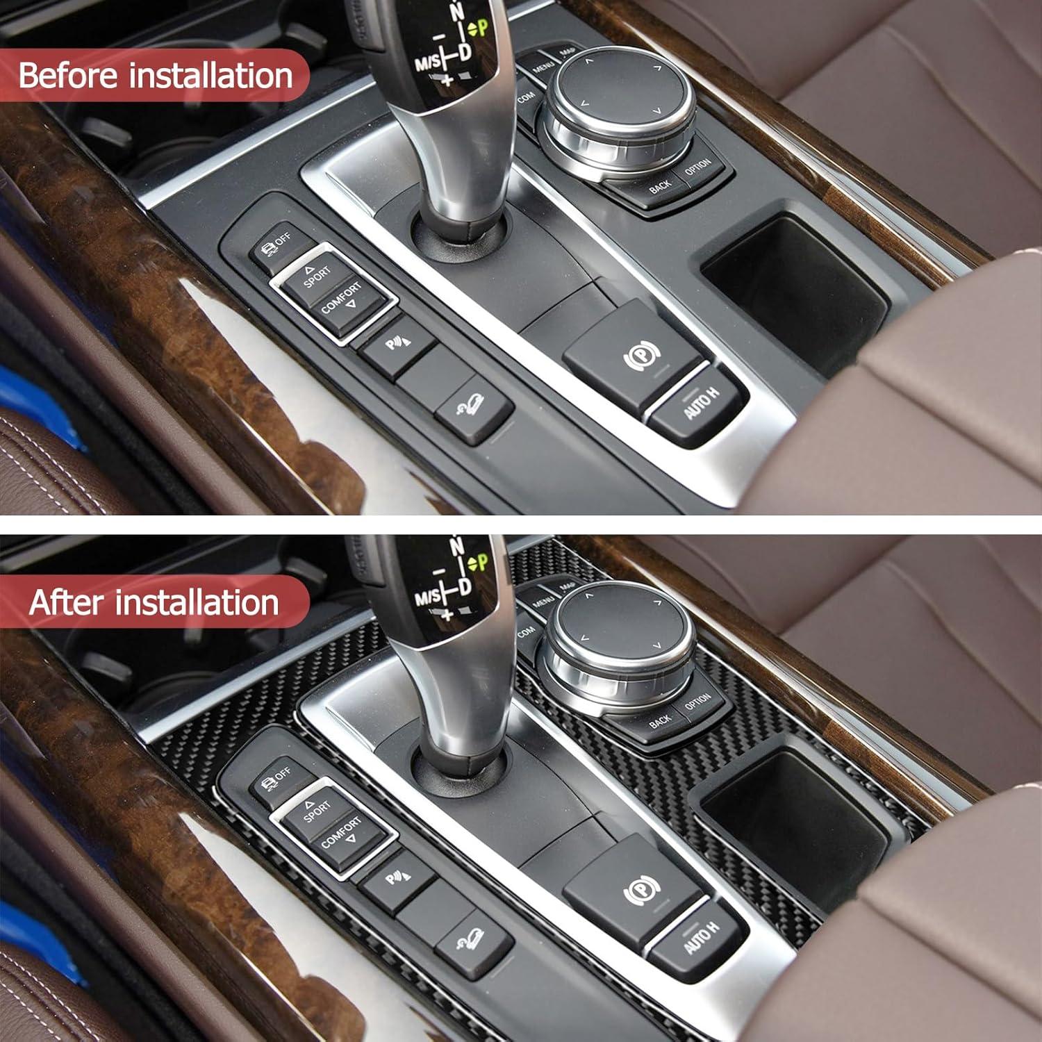 Cubierta de Panel Interior de Fibra de Carbono SUNJIKA para BMW X5/X6 2014-2019