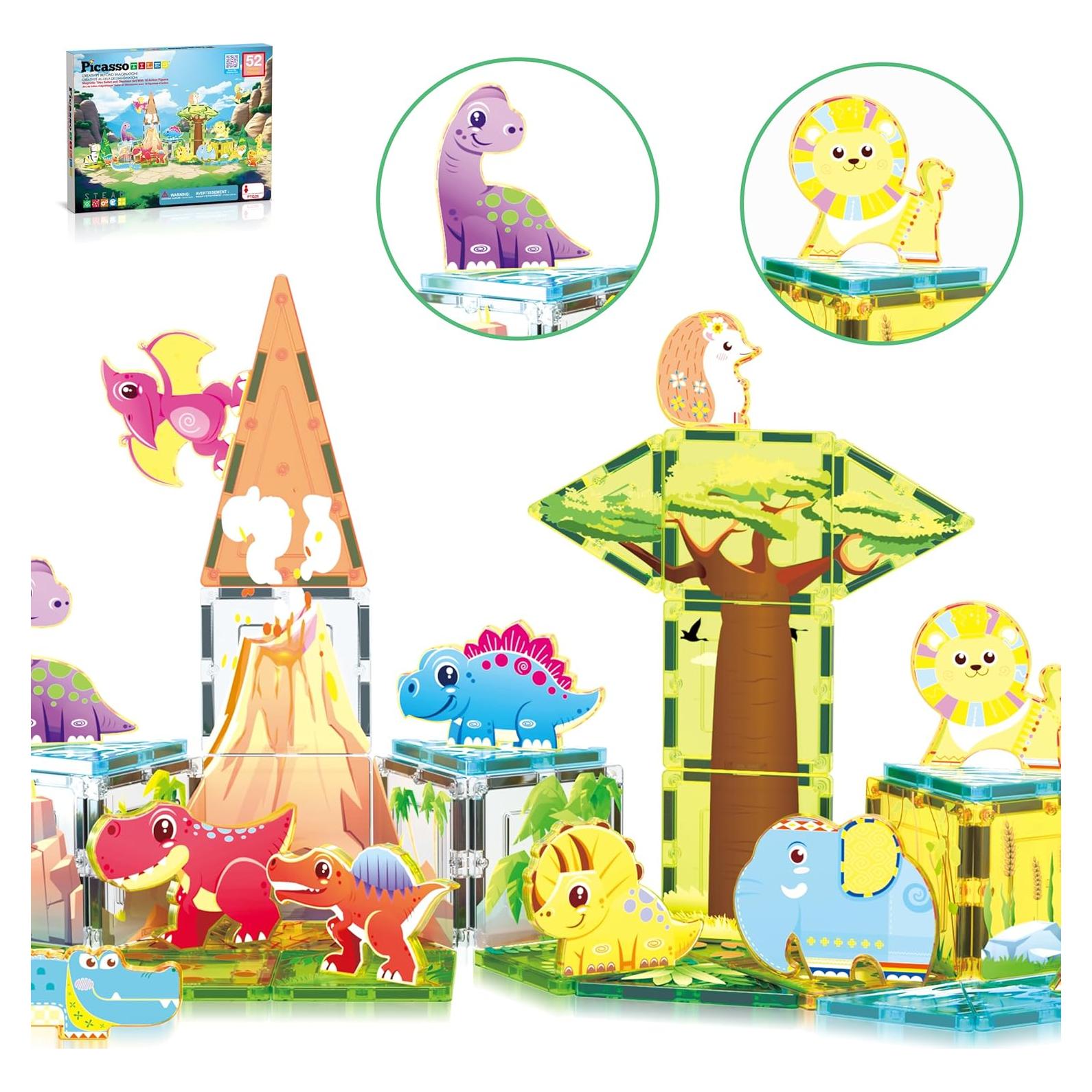 Juego de Bloques Magnéticos PicassoTiles Safari y Dinosaurios