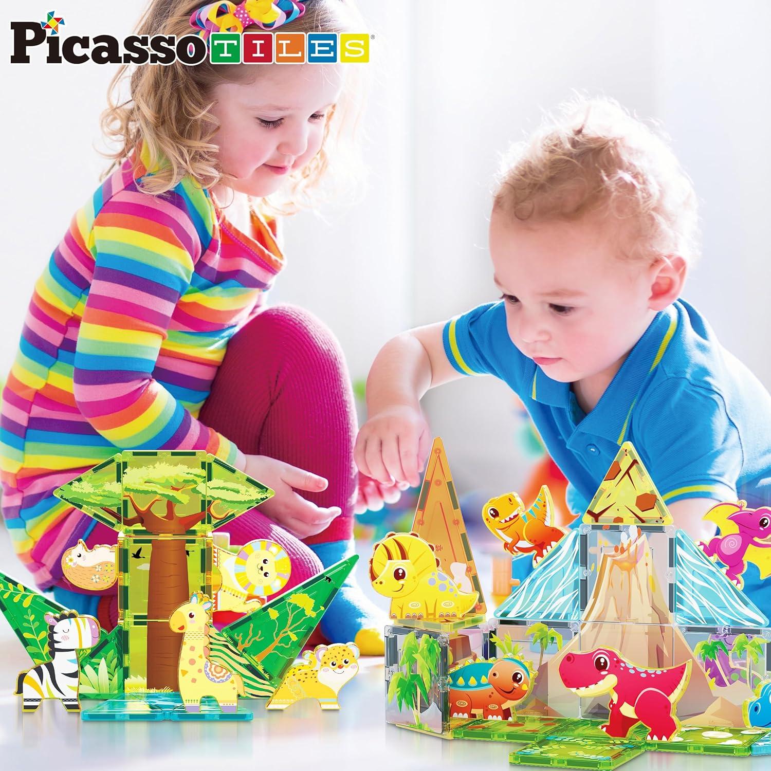 Juego de Bloques Magnéticos PicassoTiles Safari y Dinosaurios