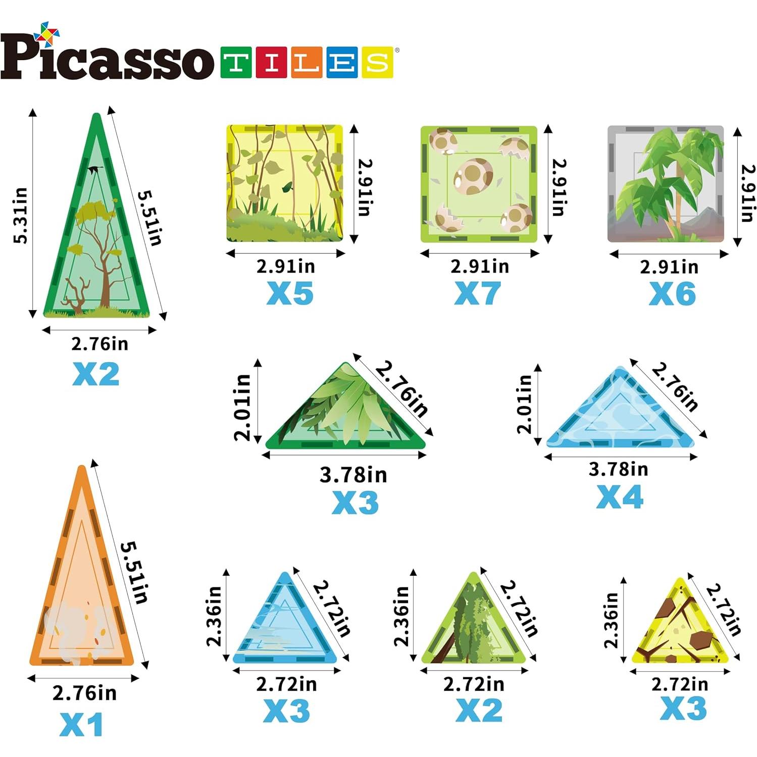Juego de Bloques Magnéticos PicassoTiles Safari y Dinosaurios
