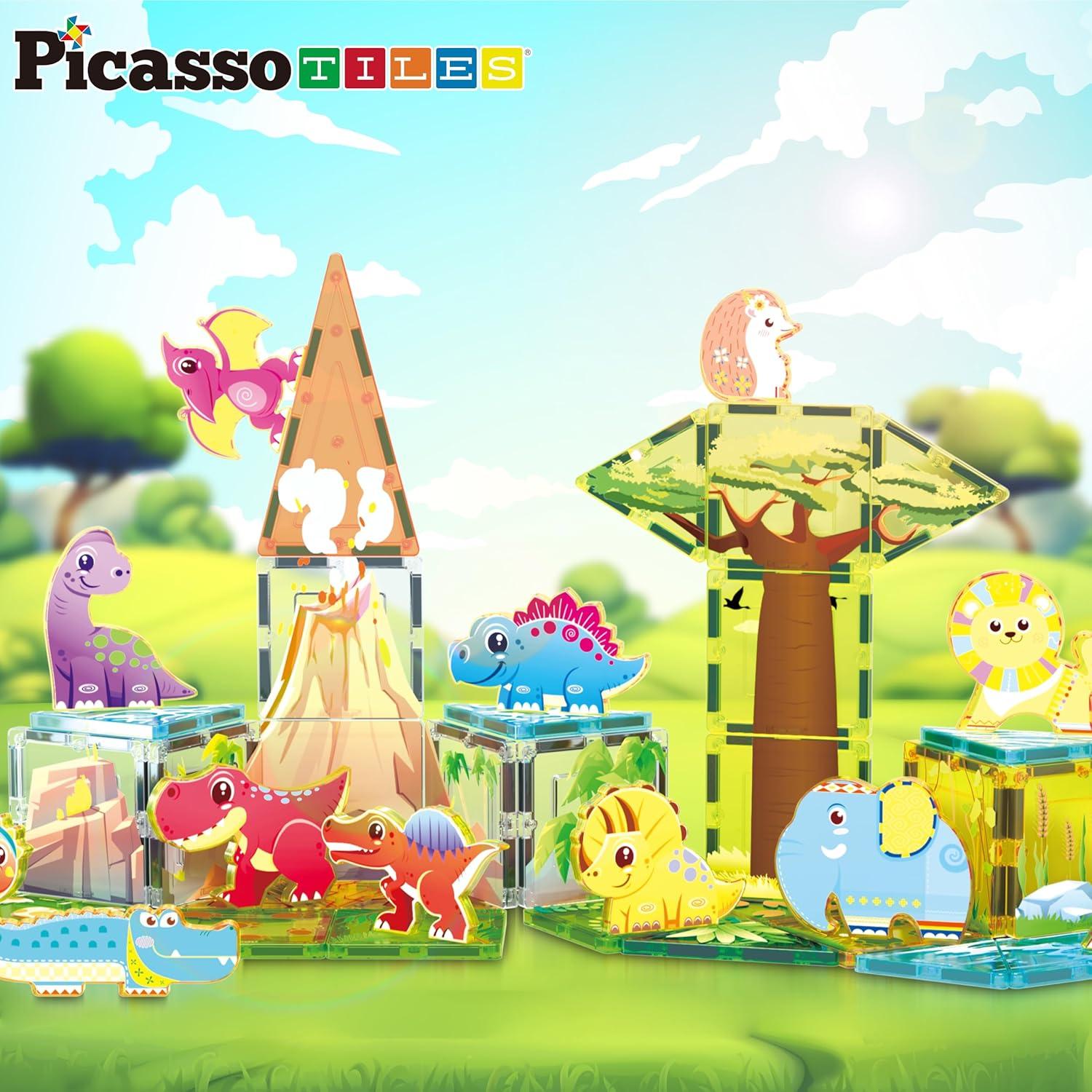 Juego de Bloques Magnéticos PicassoTiles Safari y Dinosaurios