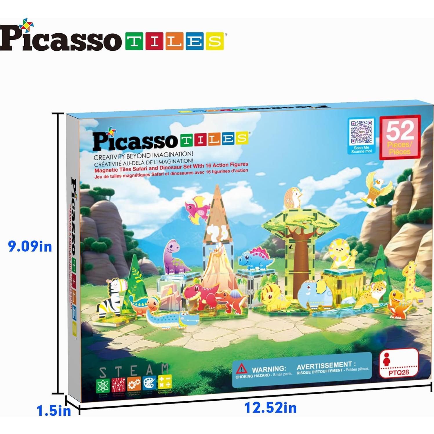 Juego de Bloques Magnéticos PicassoTiles Safari y Dinosaurios