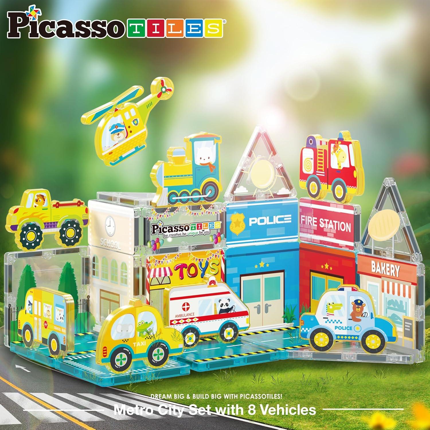 PicassoTiles Bloques Magnéticos Ciudad Metropolitana 26 Piezas