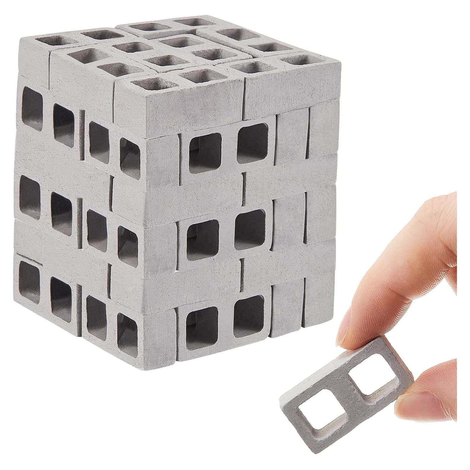 Civaner 50 Pzs Mini Ladrillos Concreto Gris para Maquetas