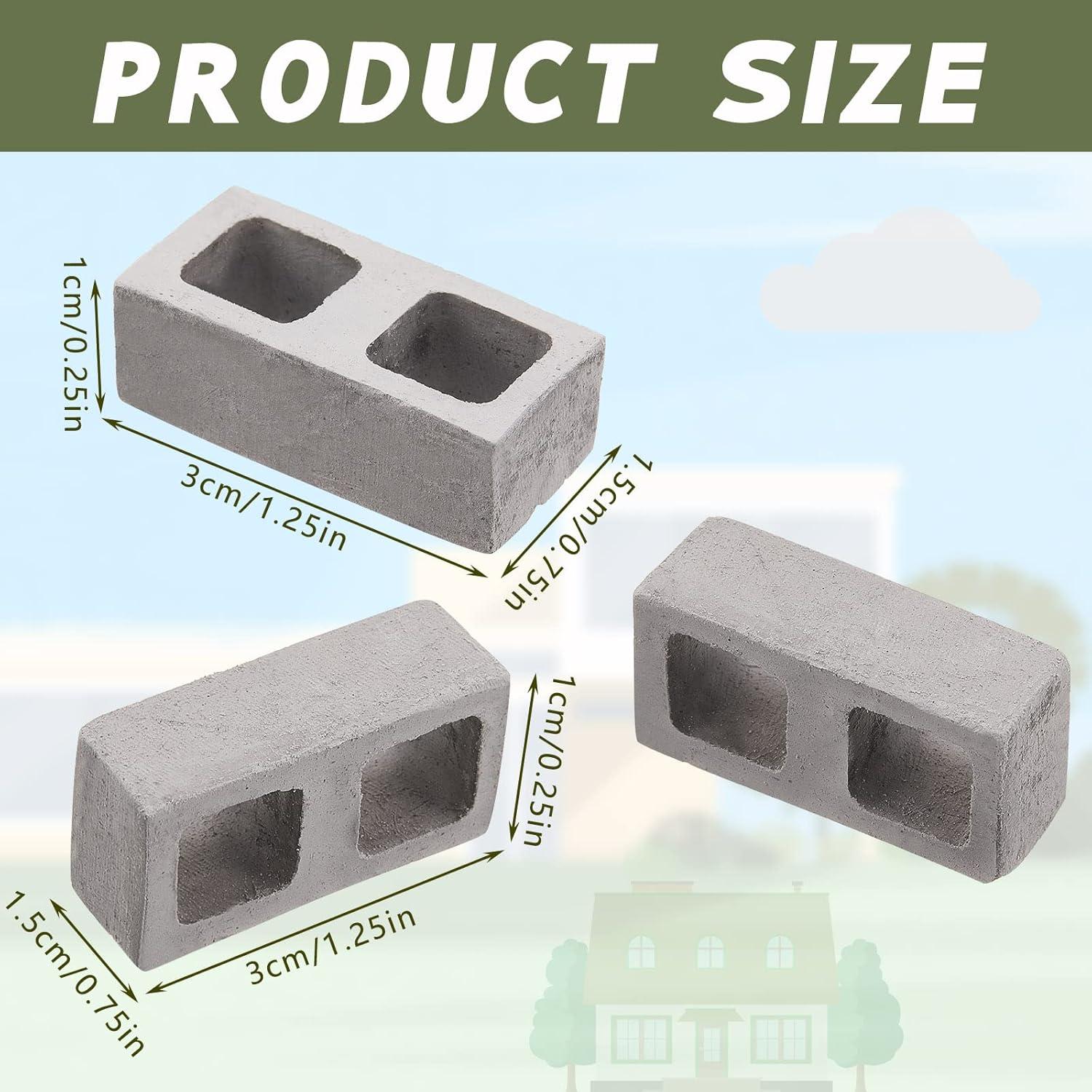 Civaner 50 Pzs Mini Ladrillos Concreto Gris para Maquetas